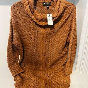 Express Women's Brown Cable Knit Sweater